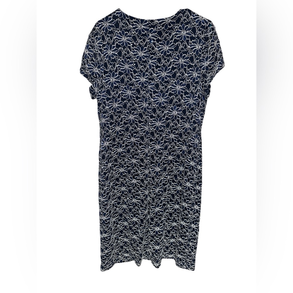 Roz & Ali Floral Embroidered Navy and White Midi Dress size 14‎ - Picture 2 of 5